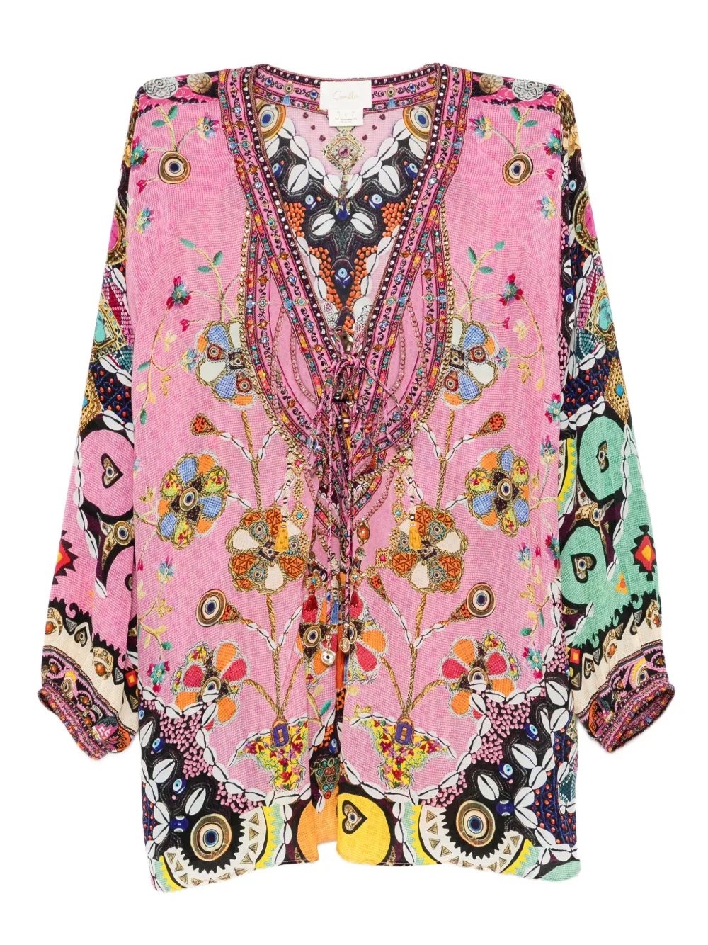 Camilla blusa Patchwork Panorama | rosado | Image 1