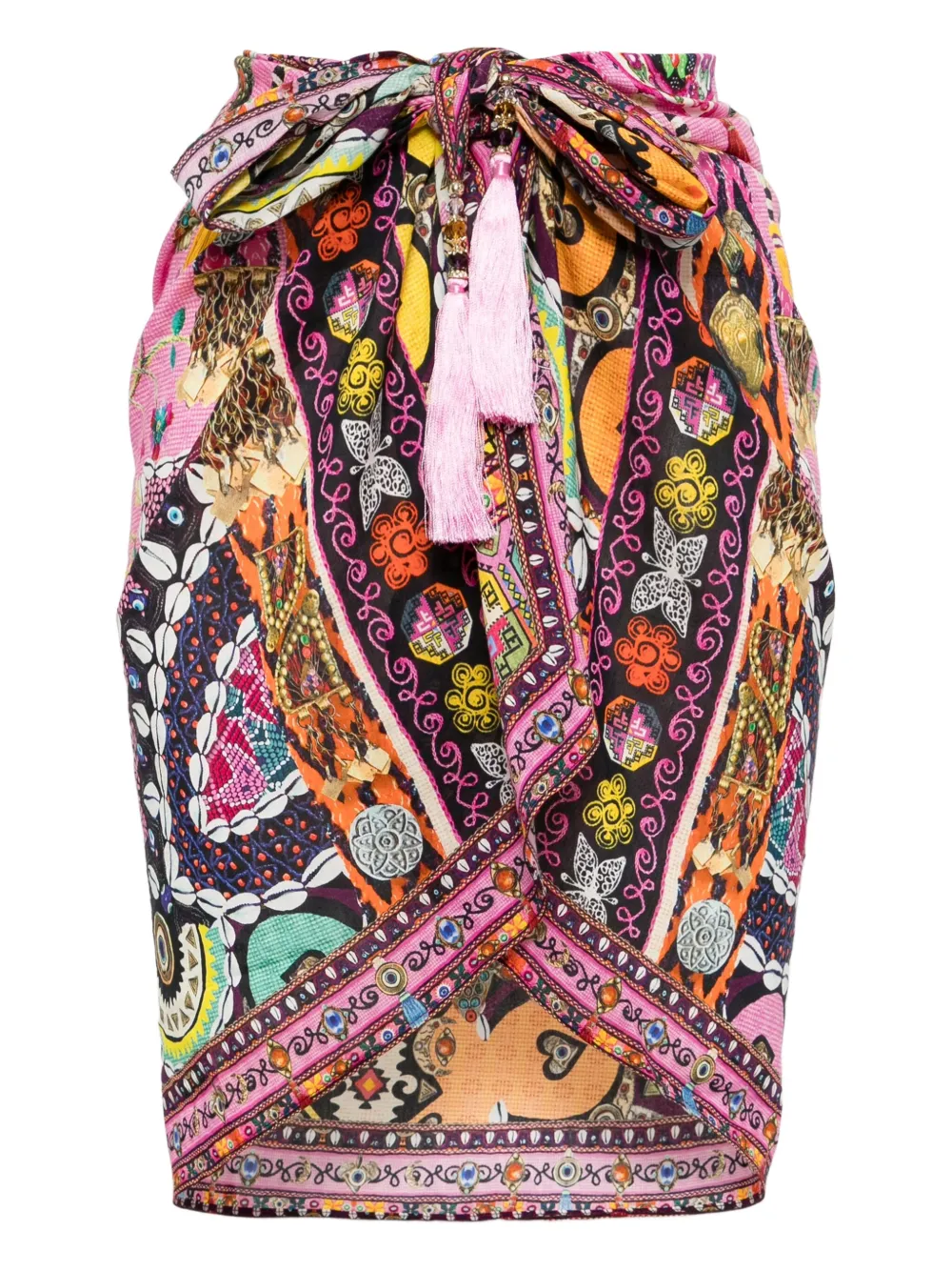 Camilla Patchwork Panorama sarong | Pink | Image 1