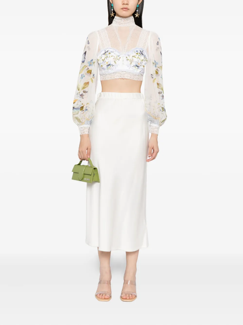 Camilla Botanical Ballads cropped top - Beige