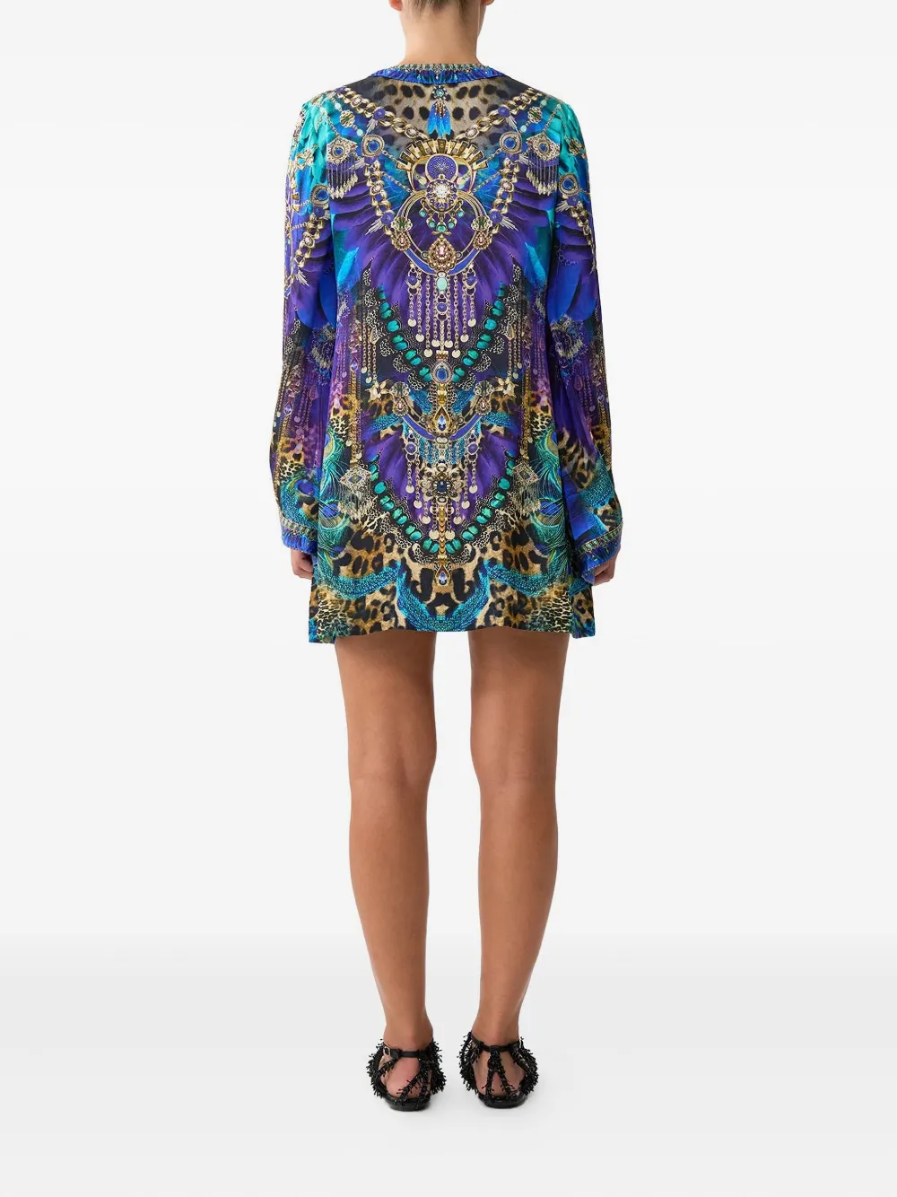 Camilla Tuniek met diepe V-hals en hardware Blauw