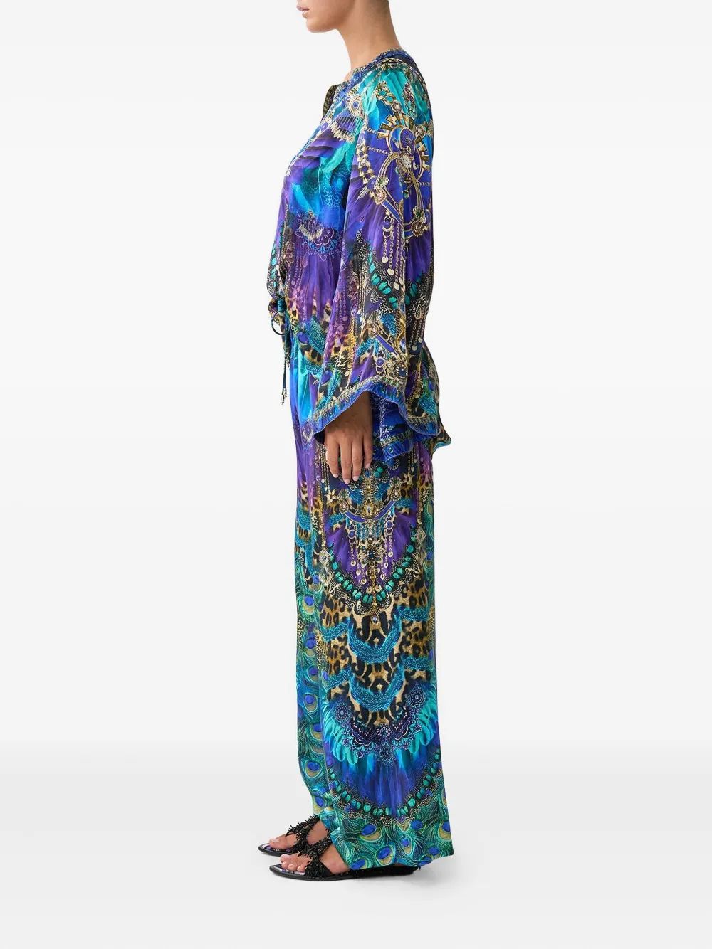 Camilla drawstring straight leg trousers - Blauw