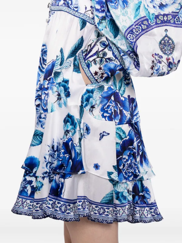 ruffle strap a line dress in blue Heirloom Empire A-Line Frill Dress main image 1