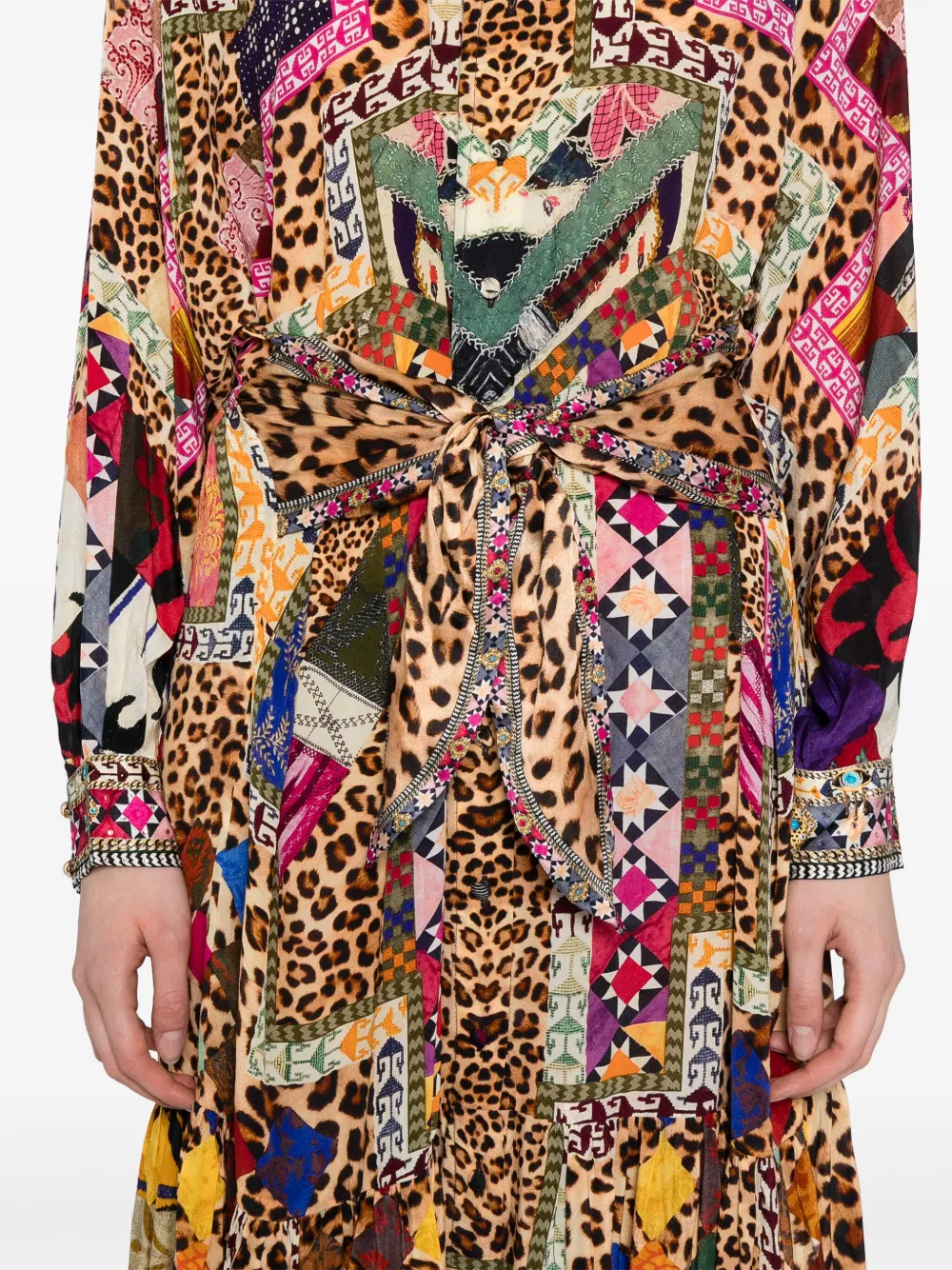 Camilla Gelaagde blousejurk Bruin