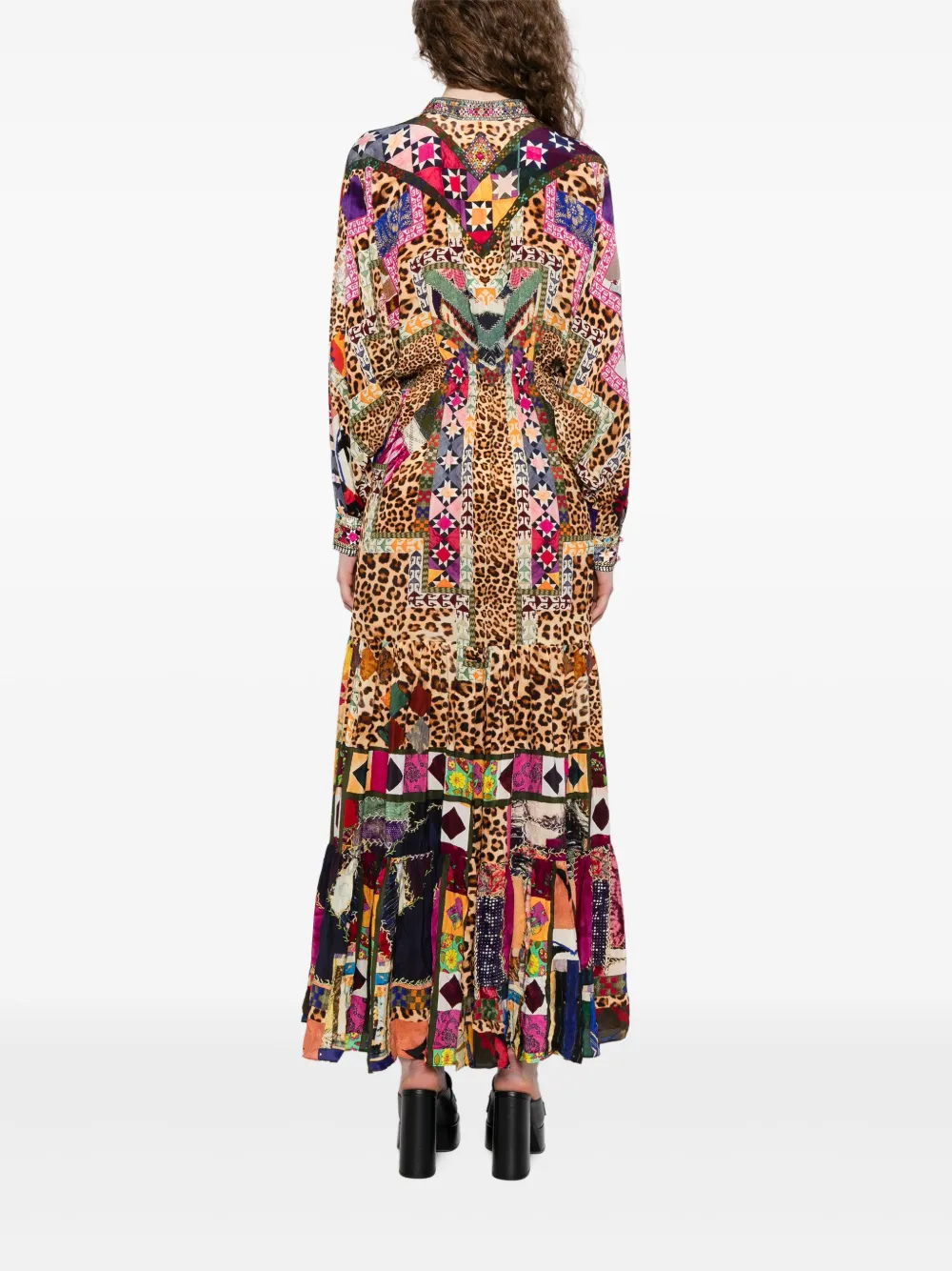 Camilla Gelaagde blousejurk Bruin