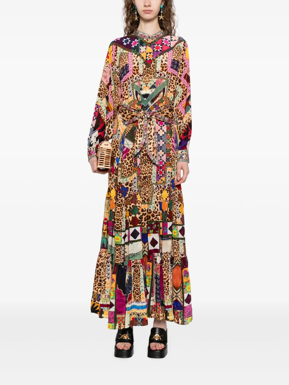 Camilla Gelaagde blousejurk Bruin