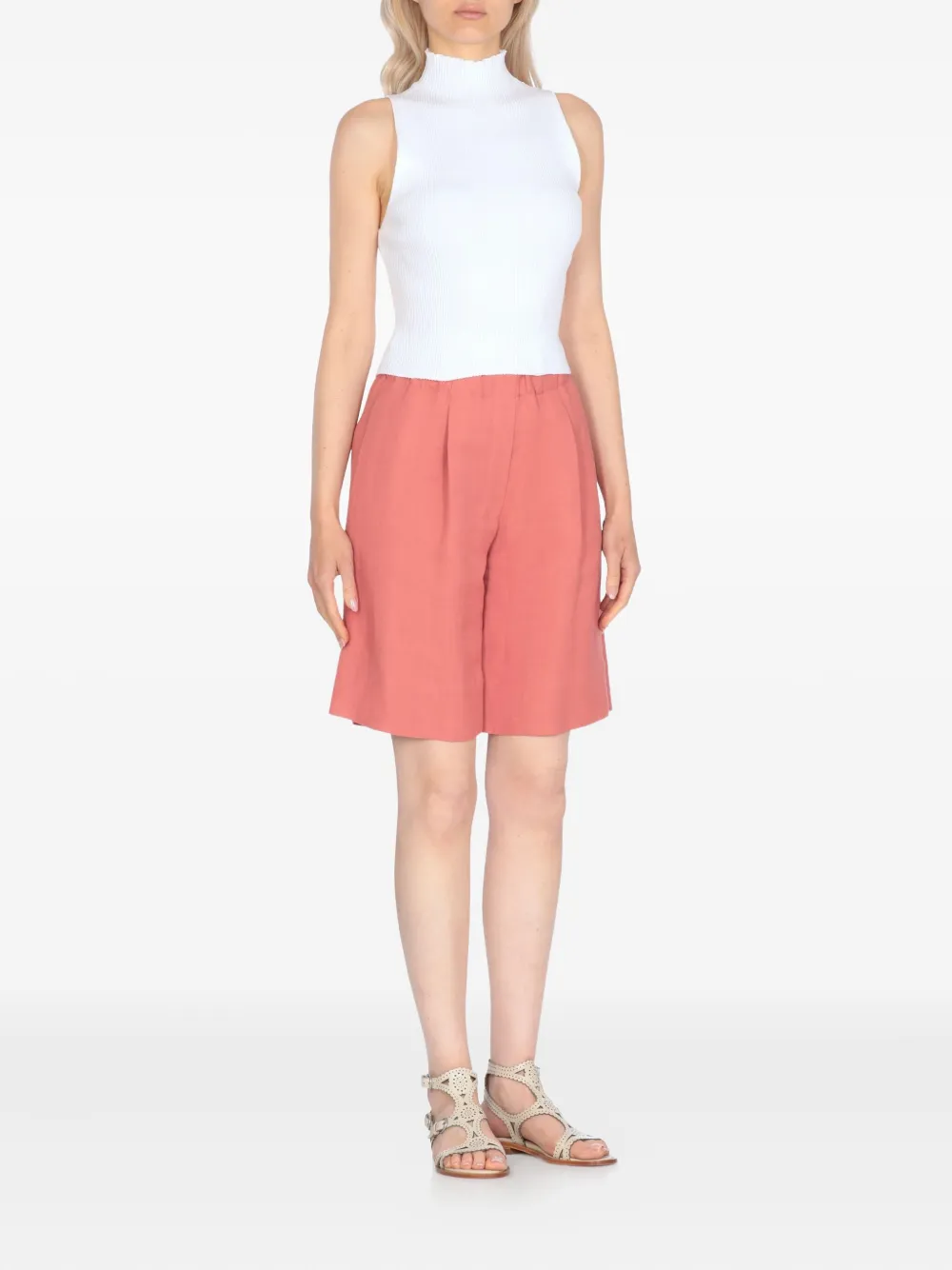 Antonelli ribbed high-neck top Wit
