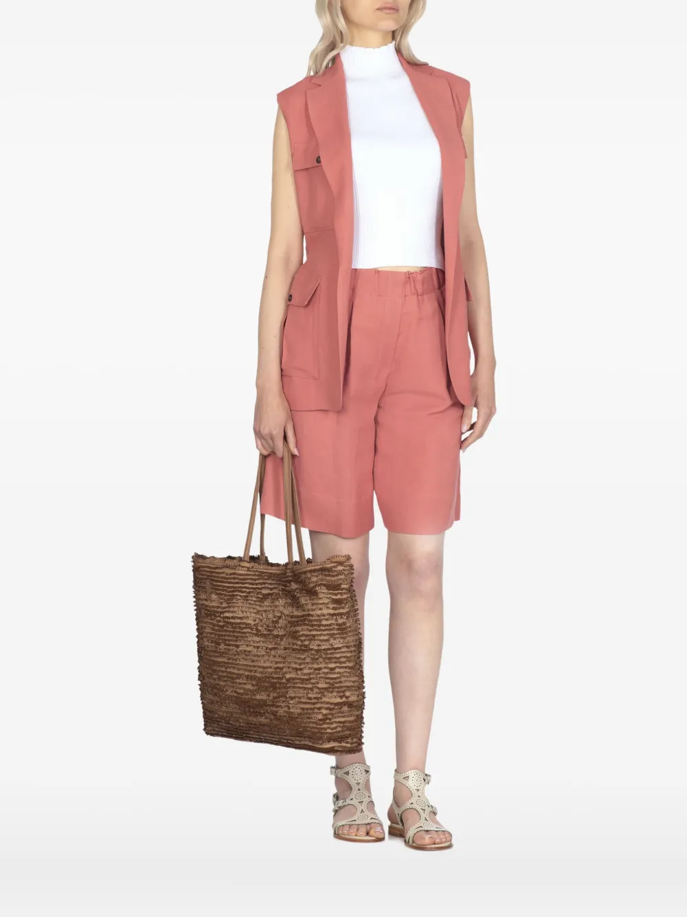 Antonelli ribbed high-neck top Wit