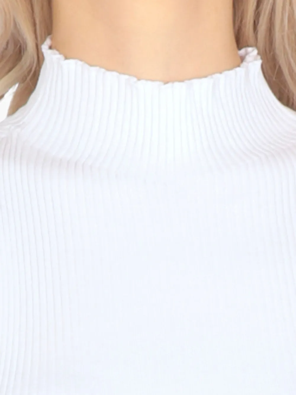 Antonelli ribbed high-neck top Wit