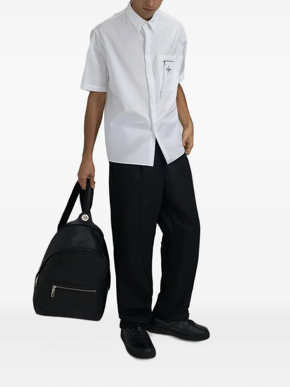 FENDI T-shirt met zak en rits - Wit