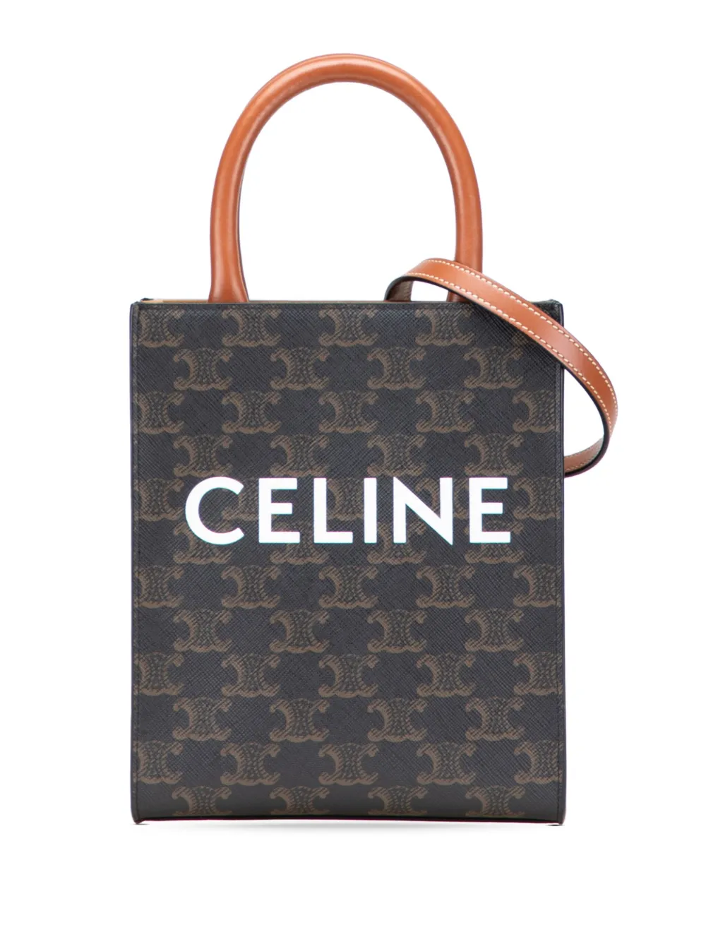 2021 Mini Triomphe Coated Canvas Vertical Cabas satchel