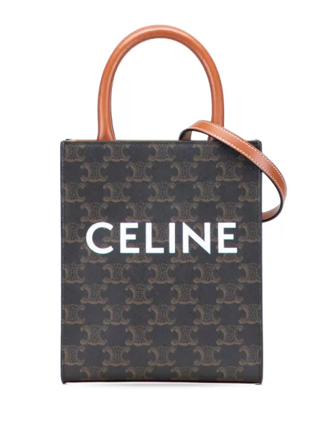 Céline Pre-Owned 2021 Mini Triomphe Coated Canvas Vertical Cabas satchel