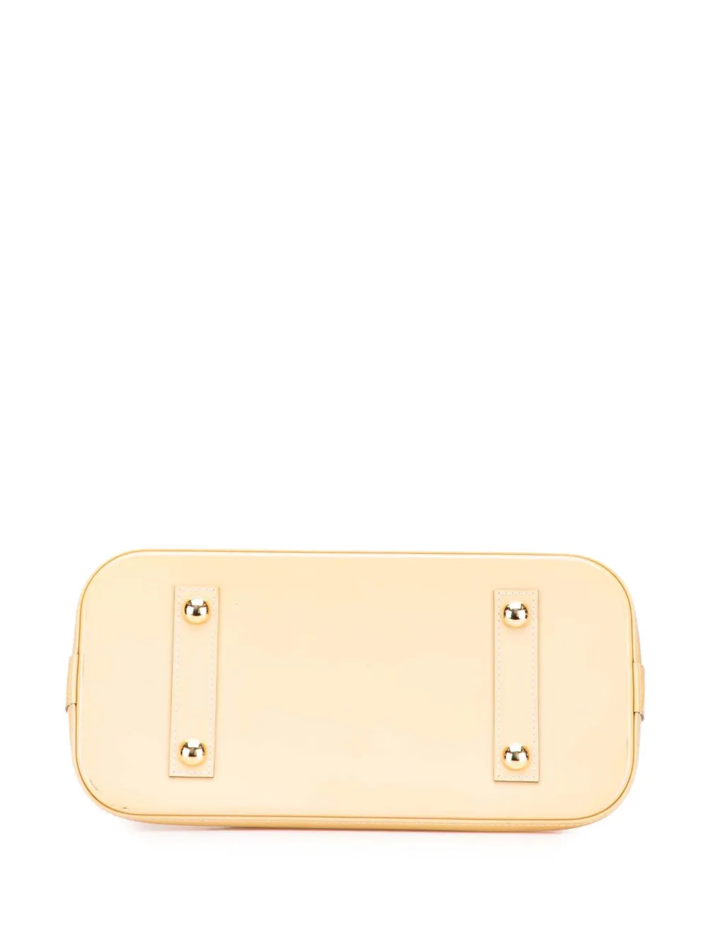 Pre-owned Louis Vuitton 1990-2025 Monogram Vernis Alma Pm Handbag In Yellow