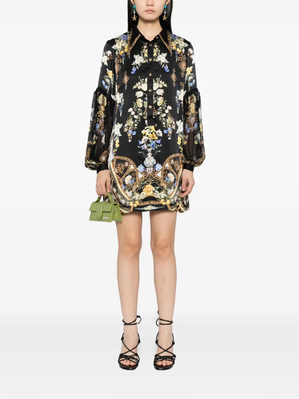 Camilla Ottoman Elegance blousejurk - Zwart