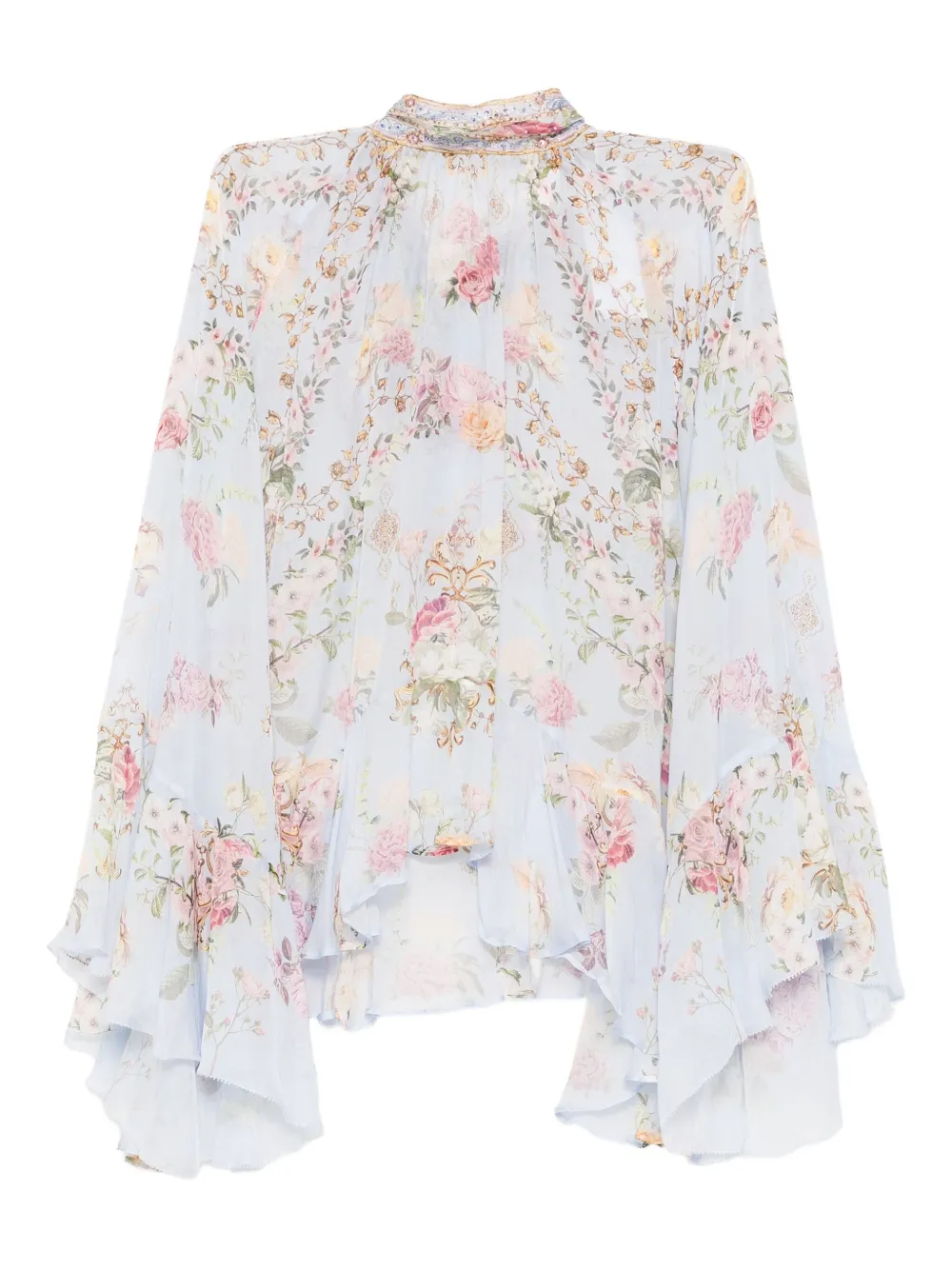 Camilla Tiled In Time Blouse In Multi