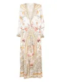 Camilla Ottoman Dynasty batwing dress - White