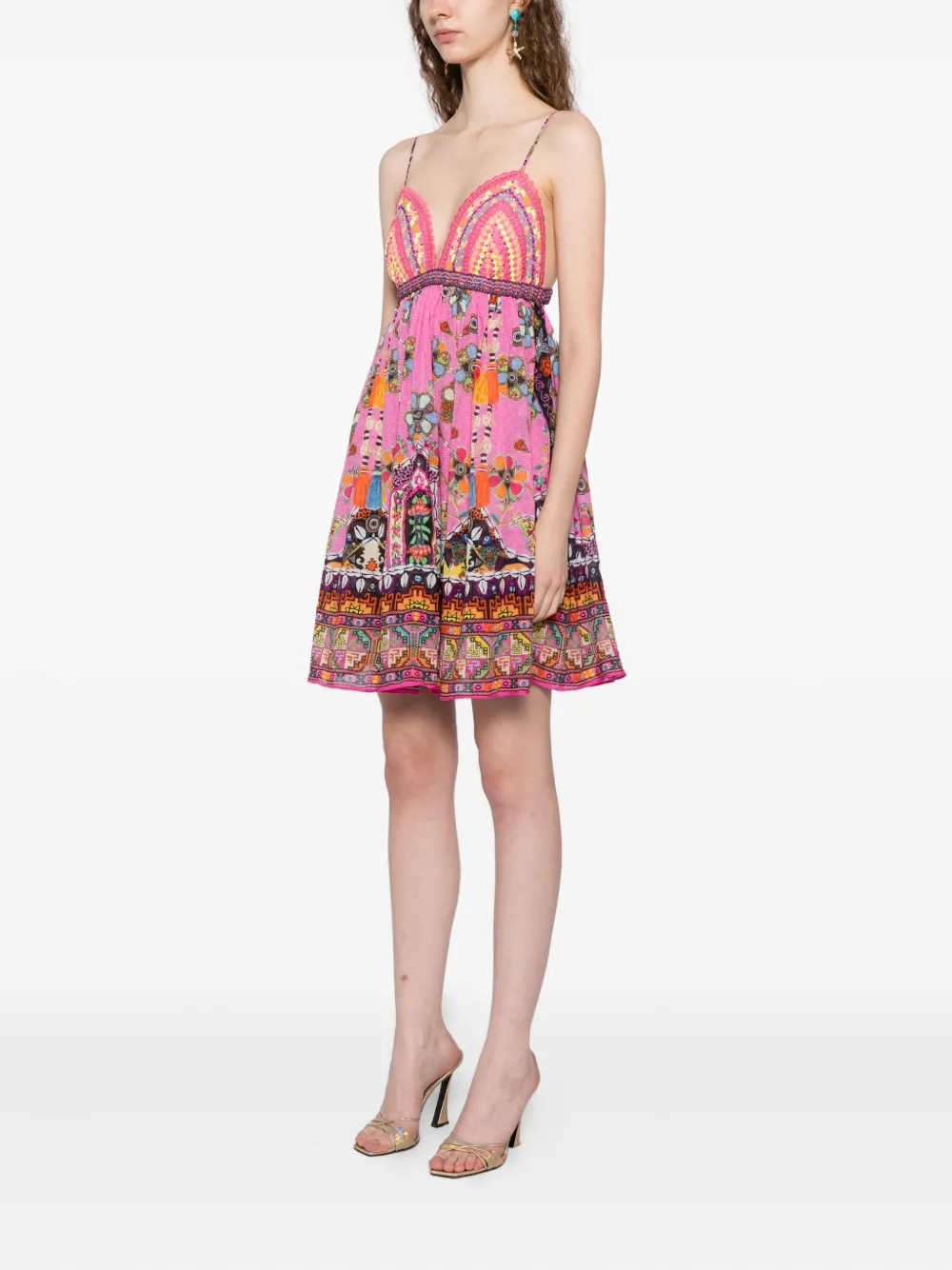 Camilla Patchwork Panorama jurk Roze