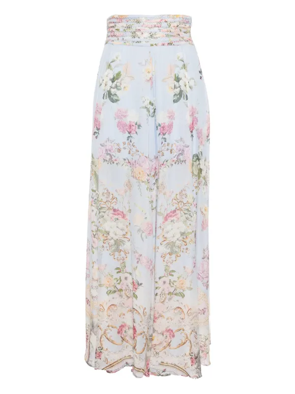 Camilla Tiled in Time Wide-leg Pants in Blue