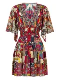 Camilla tiered patchwork alchemy mini dress