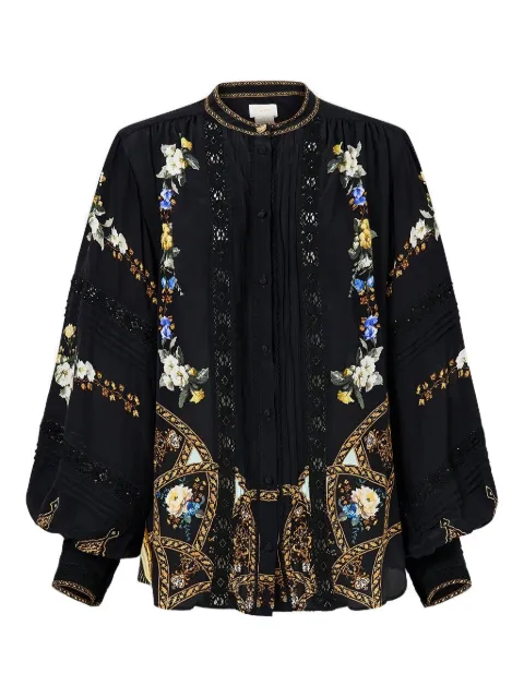 Camilla long-sleeve ottoman elegance blouse 