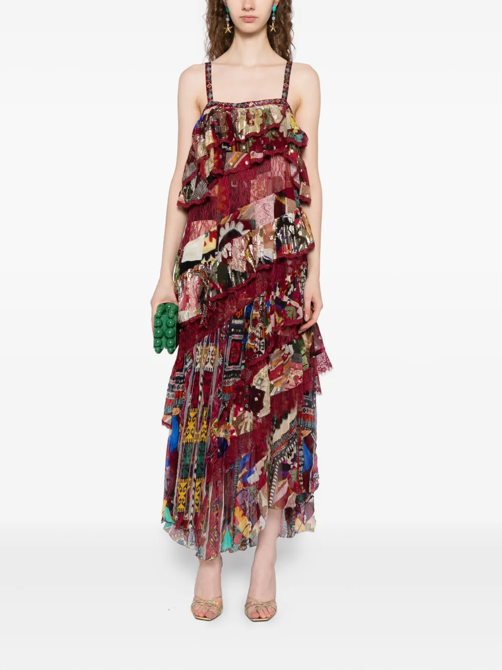 Camilla Patchwork Alchemy jurk - Rood