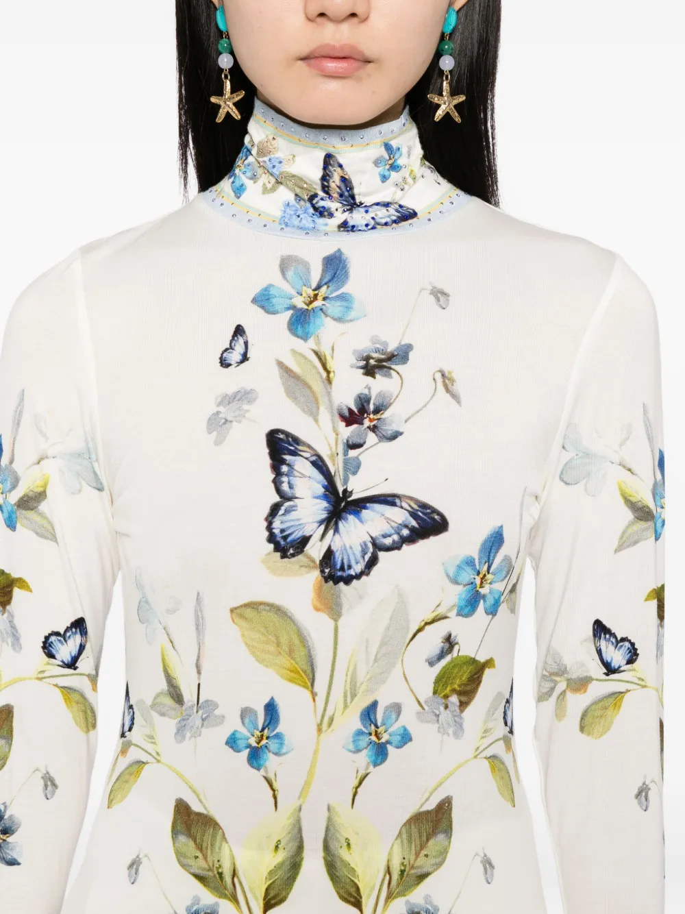 Camilla Botanical ballads top Beige