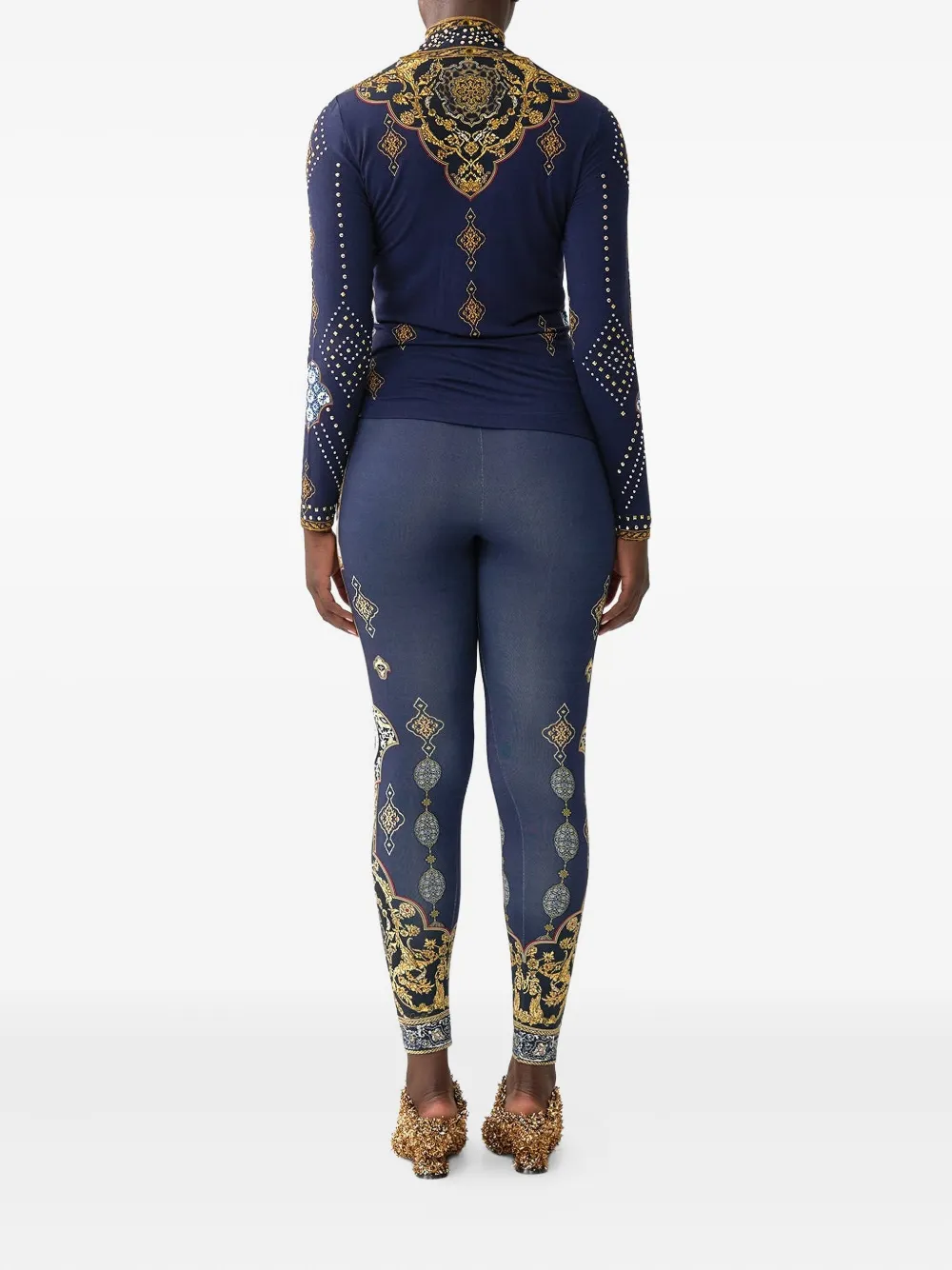 Camilla Imperial Gate legging met print Blauw