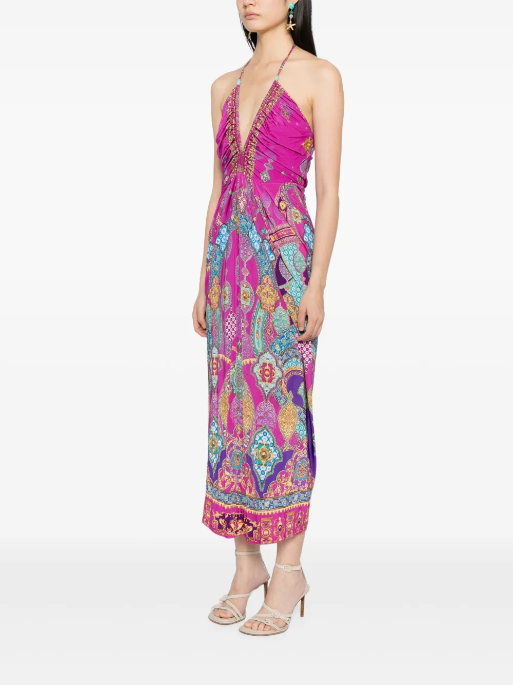 Camilla Jersey jurk met all-over print Paars