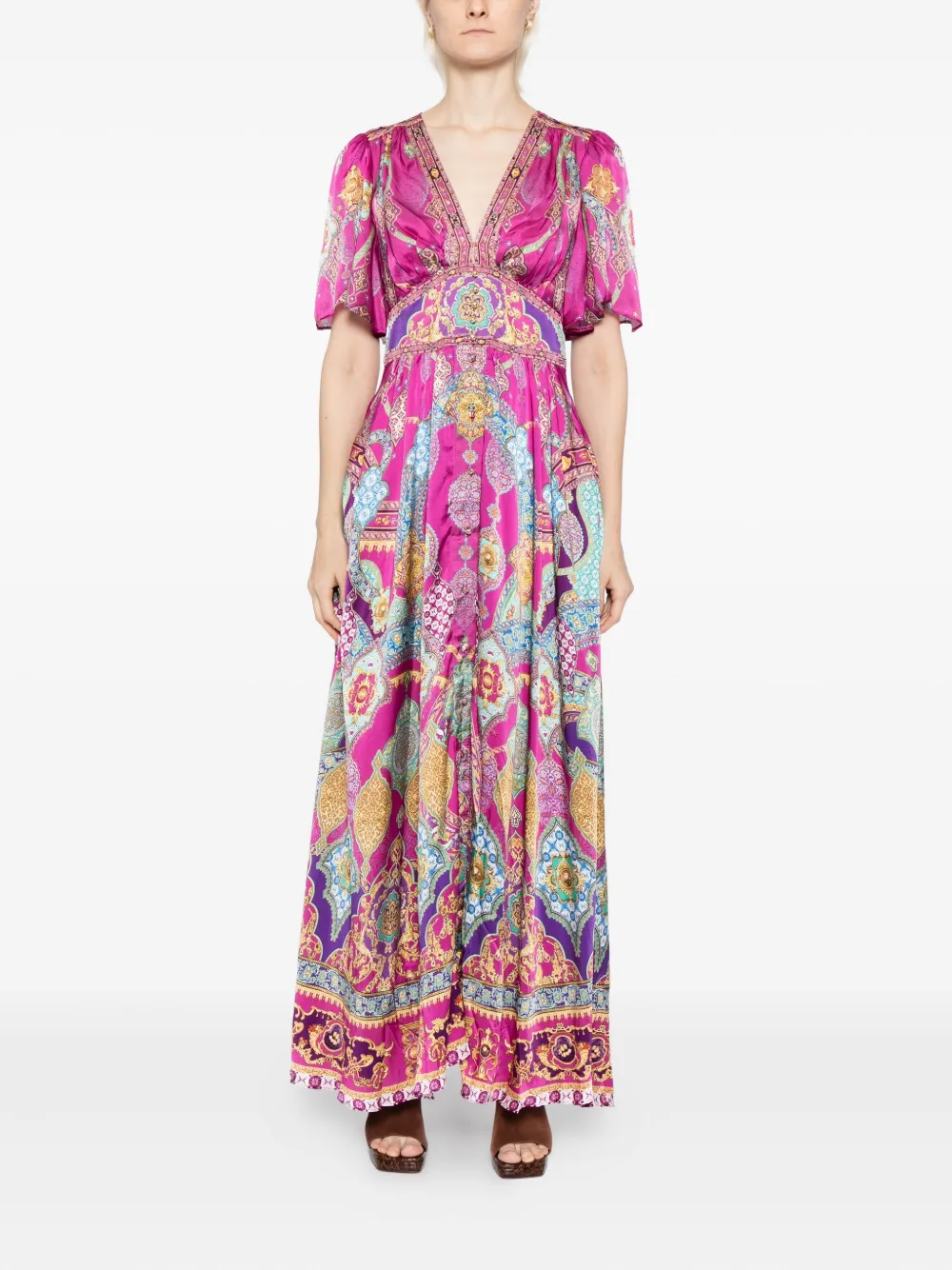 Camilla Jurk met all-over print - Paars