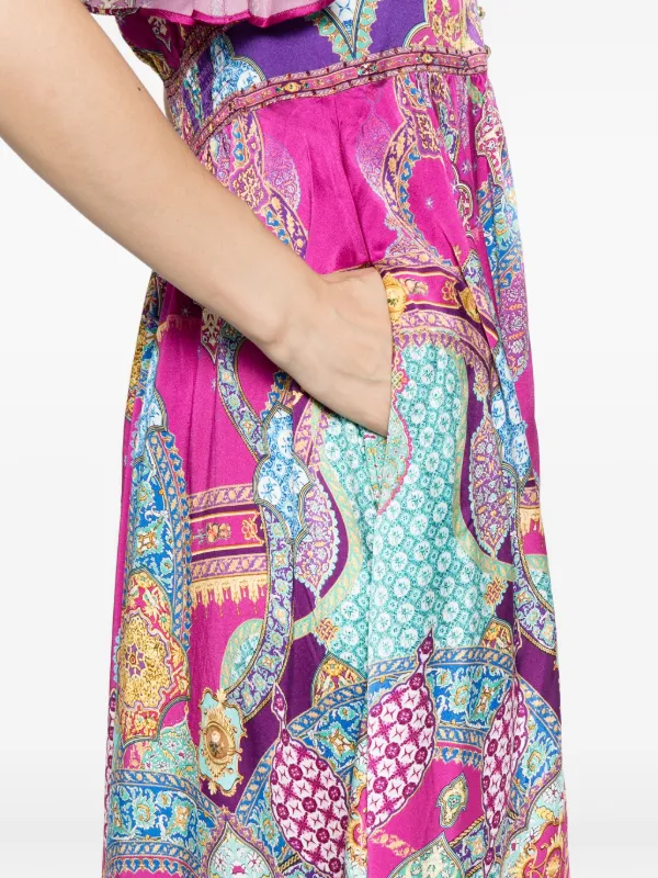 Camilla flutter-sleeves Dress | Purple | FARFETCH
