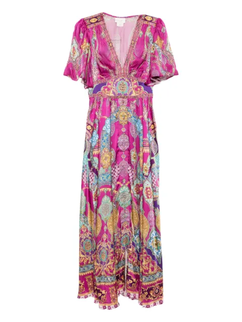 Camilla flutter-sleeves dress