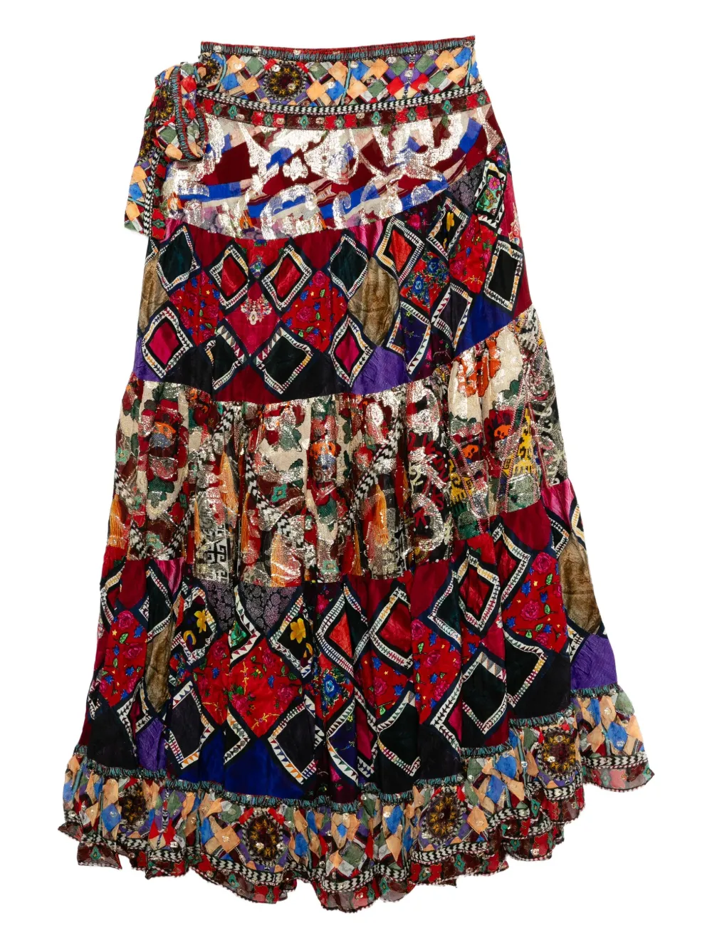 Camilla jupe portefeuille à fronces | rouge | Image 1