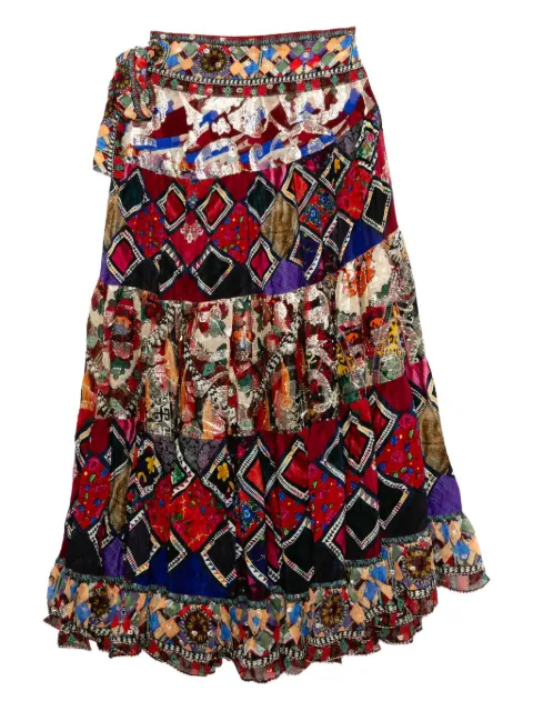 Camilla gathered panel swrap skirt