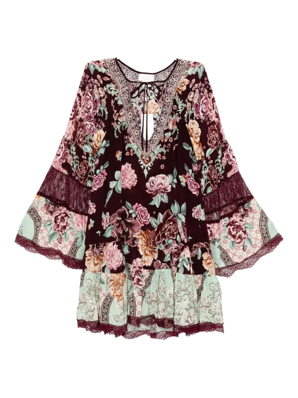 Camilla a-line gathered panel dress - ブラウン Camilla a-line gathered panel dress - ブラウン