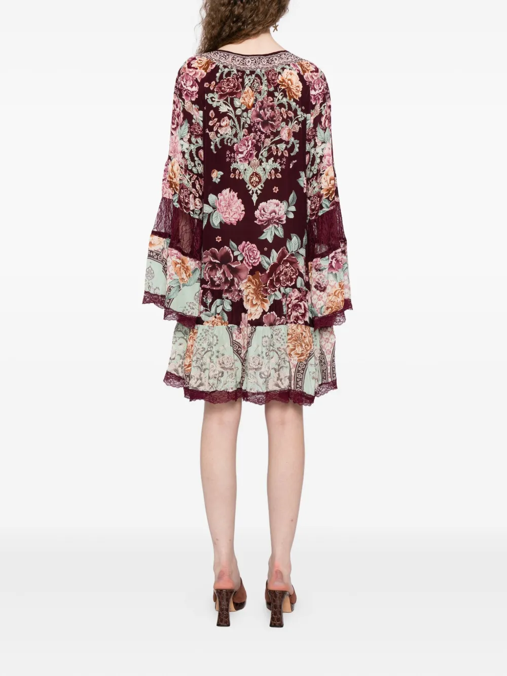 Camilla Jurk met A-lijn en gesmockt vlak Bruin