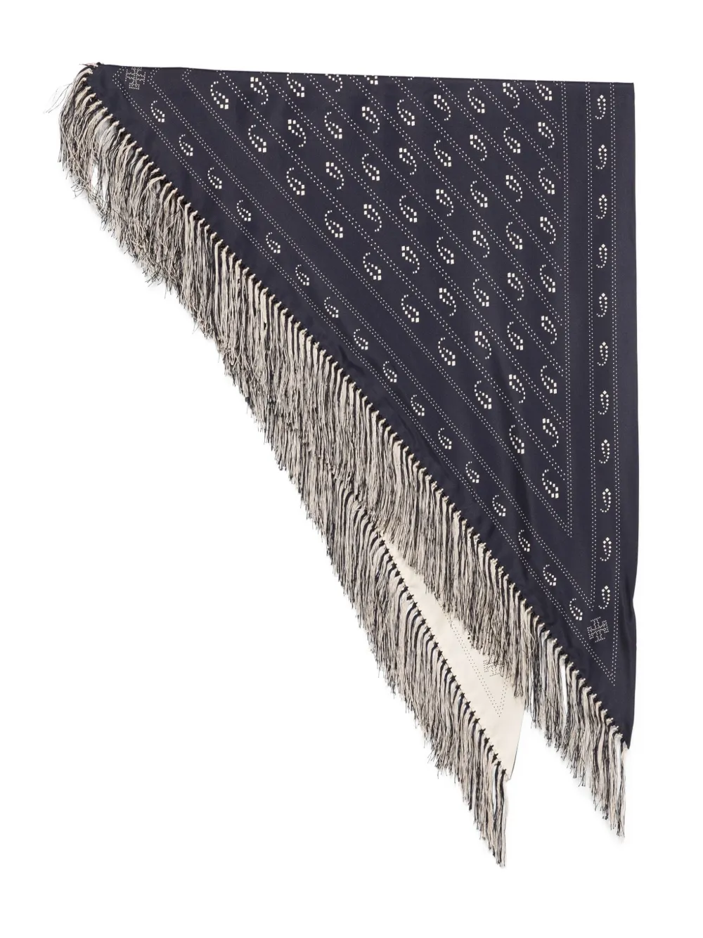 Tory Burch paisley-print fringed scarf - ブルー Tory Burch paisley-print fringed scarf - ブルー