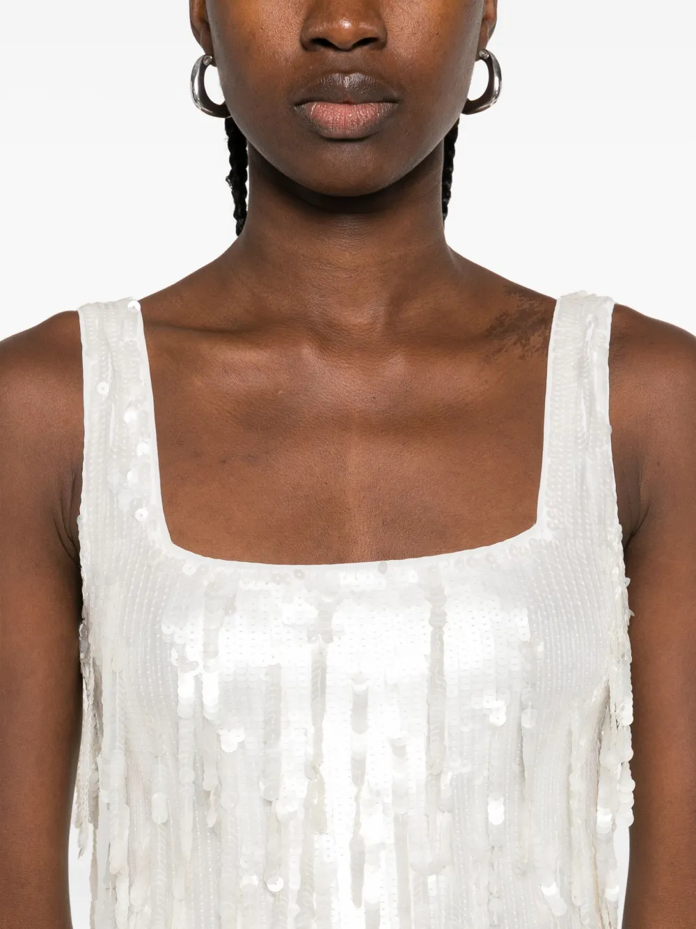 STAUD Le Sable sequin-embellished mini dress Wit