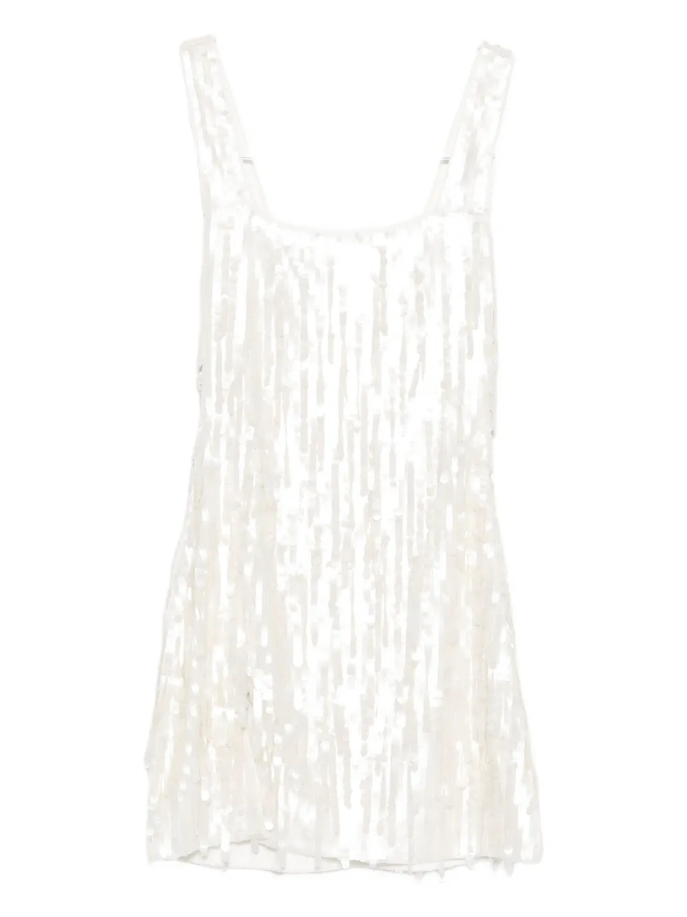 Staud Le Sable Sequin-embellished Mini Dress In White