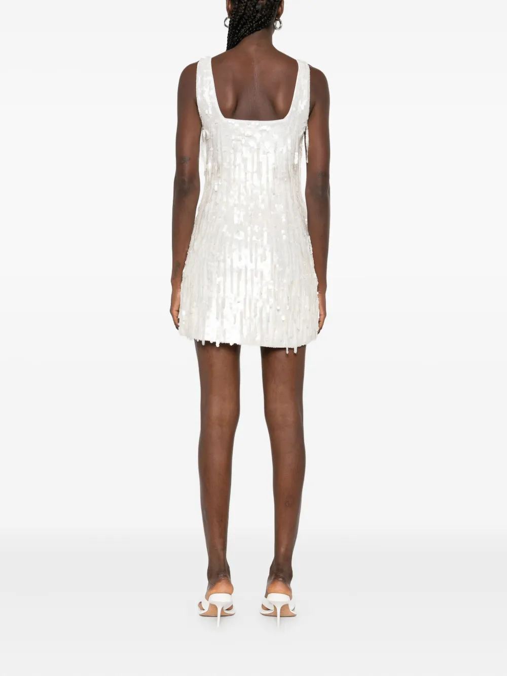 STAUD Le Sable sequin-embellished mini dress Wit