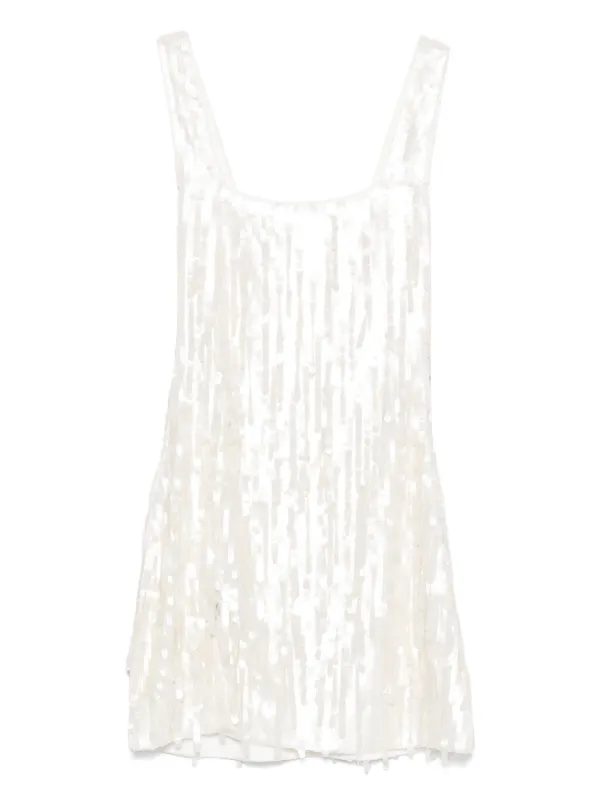 STAUD Le Sable sequin-embellished Mini Dress | White | FARFETCH ID