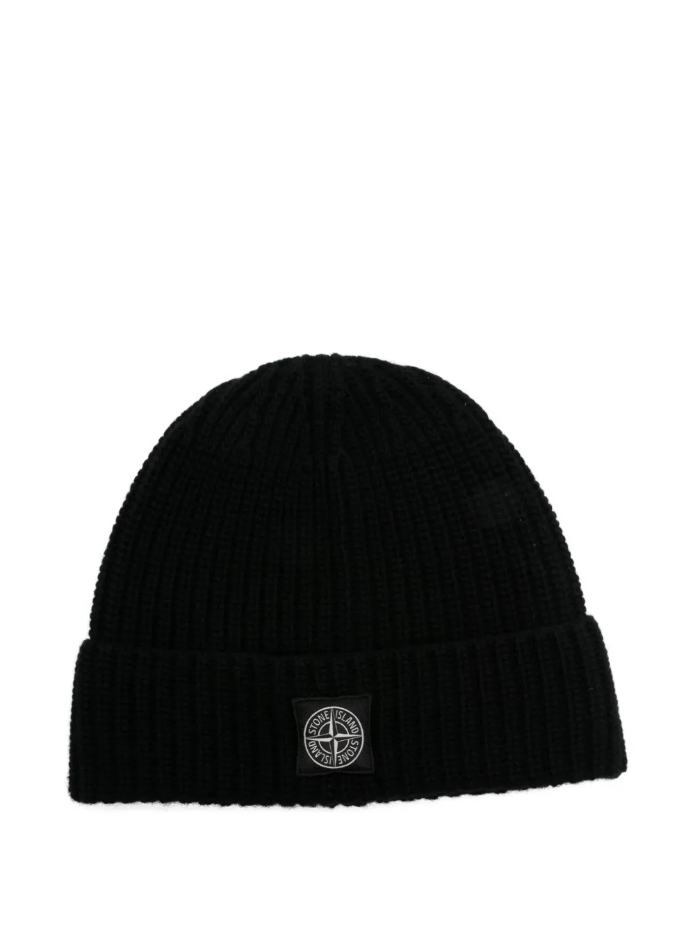 Stone Island Berretto Con Applicazione Compass In Black