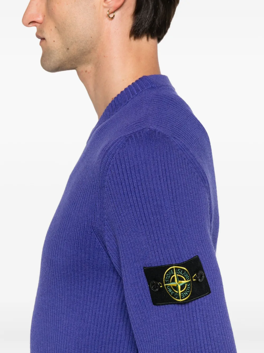 Stone Island ribbed crew-neck sweater Paars
