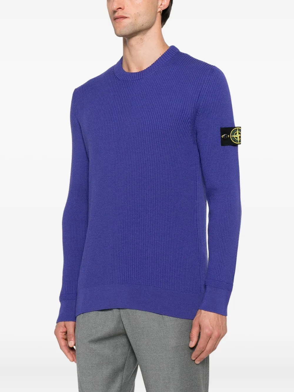 Stone Island ribbed crew-neck sweater Paars