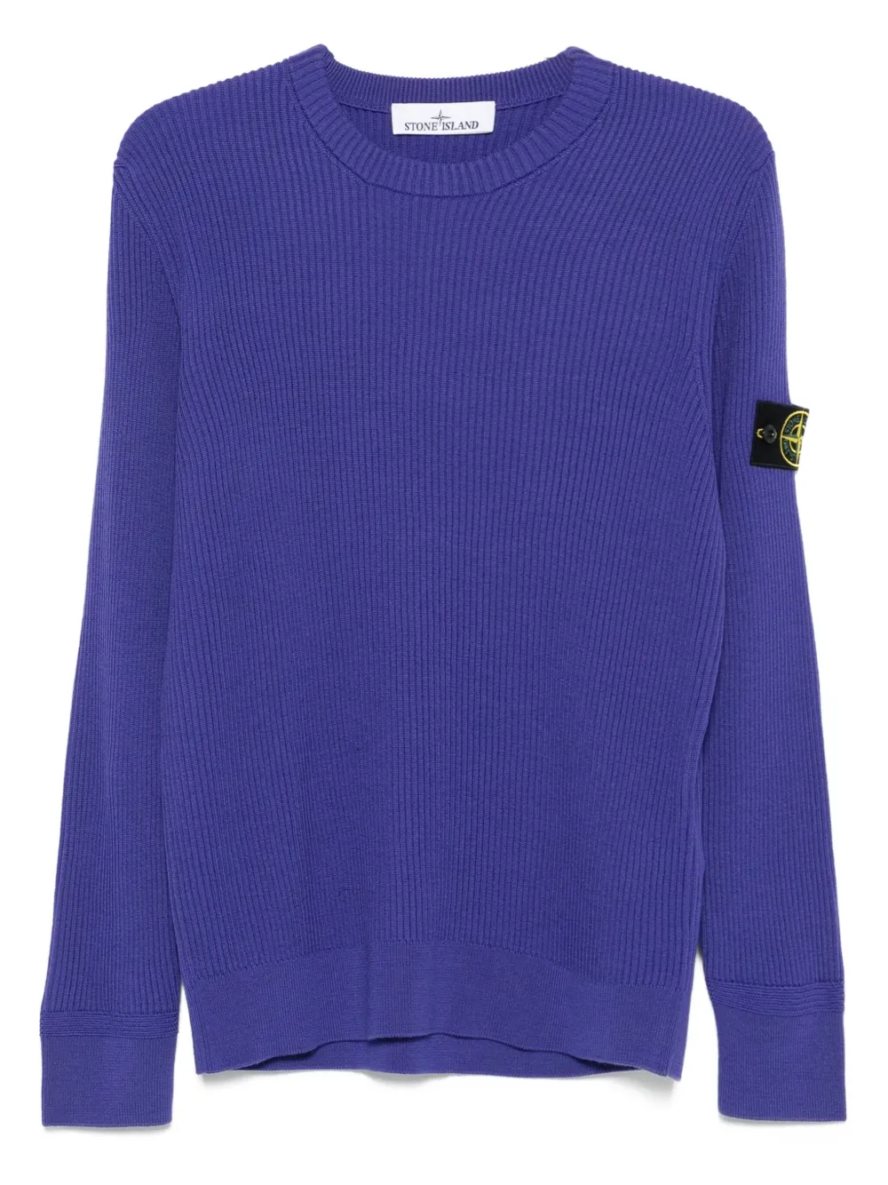 Stone Island Geribbelde sweater met ronde hals Paars