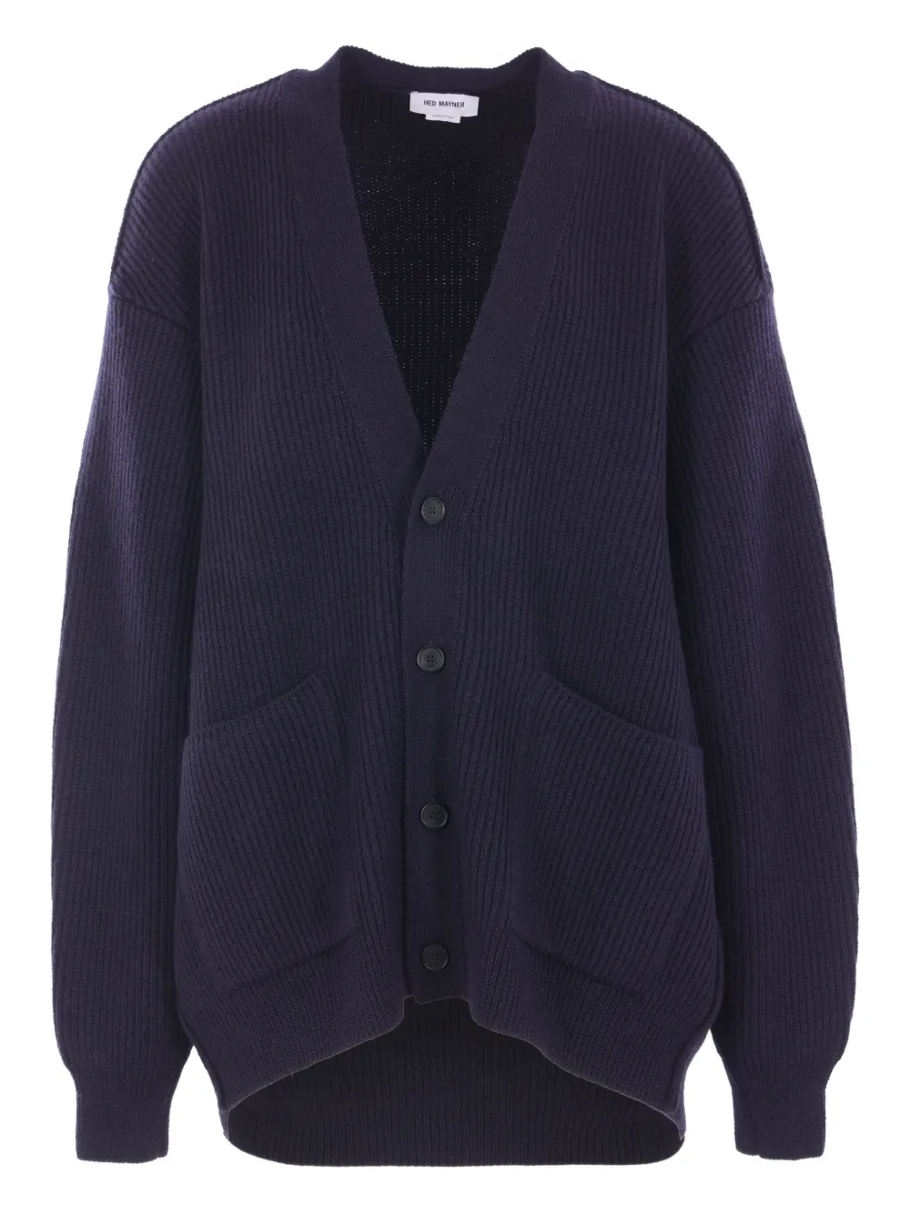 Hed Mayner Ribbed Wool Cardigan In Multi