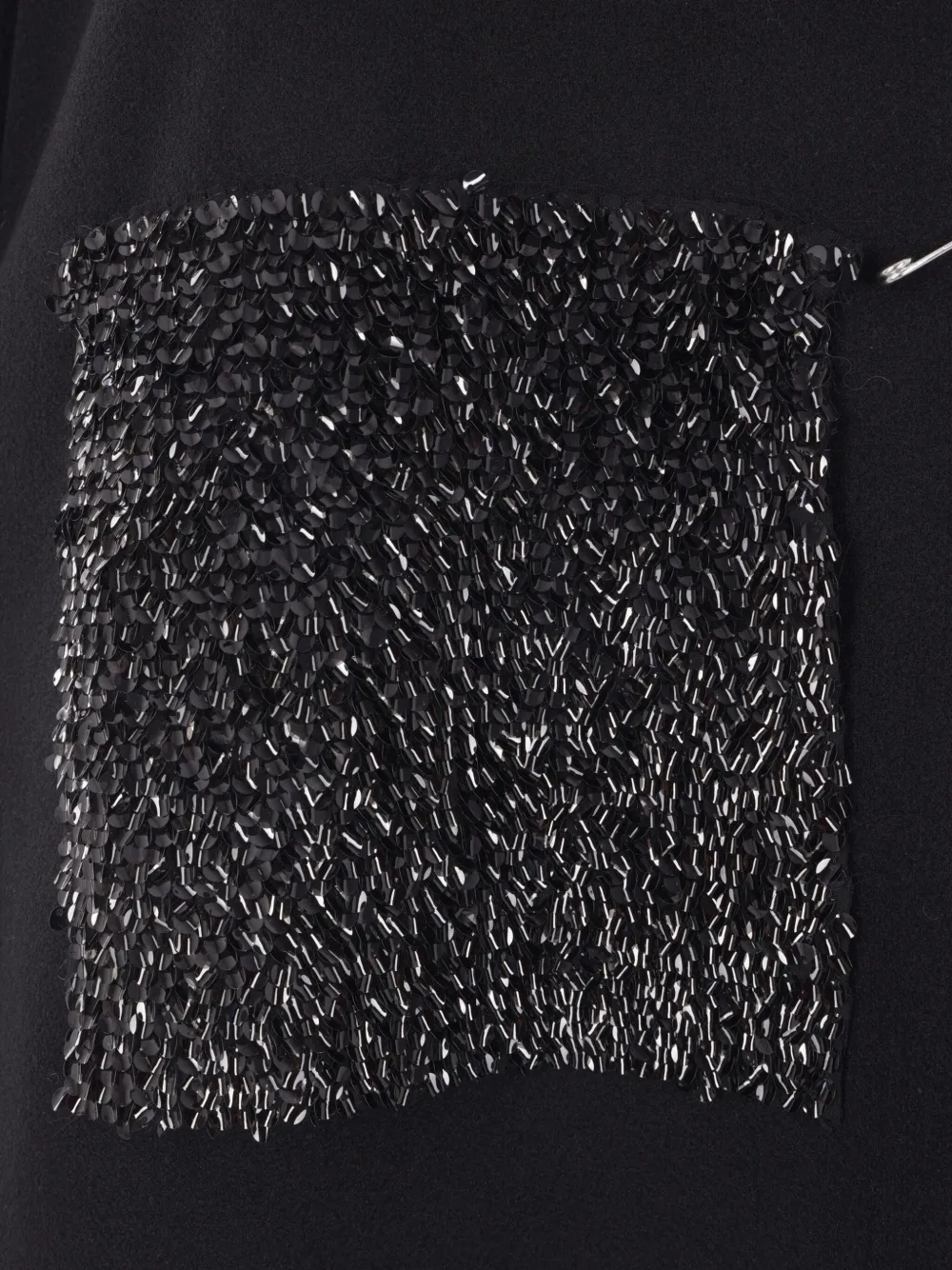 Maria Calderara Pin-embellished Long-sleeve Coat In Black