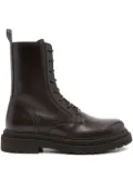 Brunello Cucinelli lace-up platform combat boots - Brown