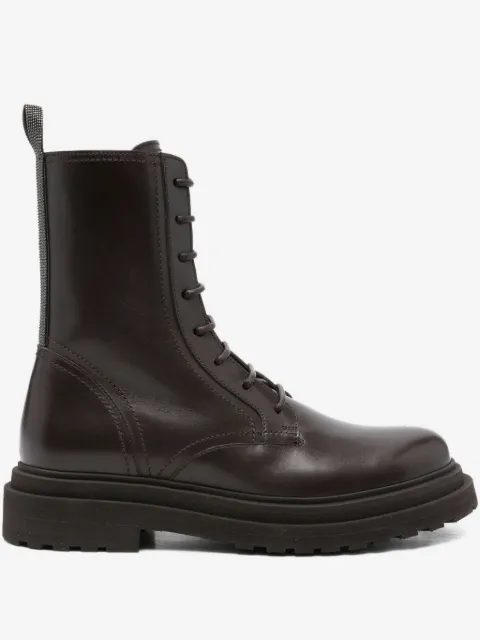 Brunello Cucinelli lace-up platform combat boots