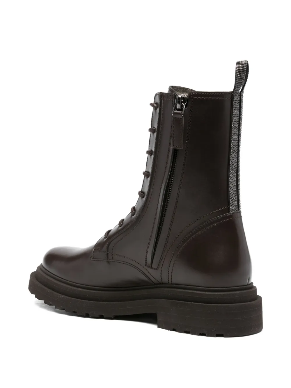 Brunello Cucinelli lace-up platform combat boots Bruin