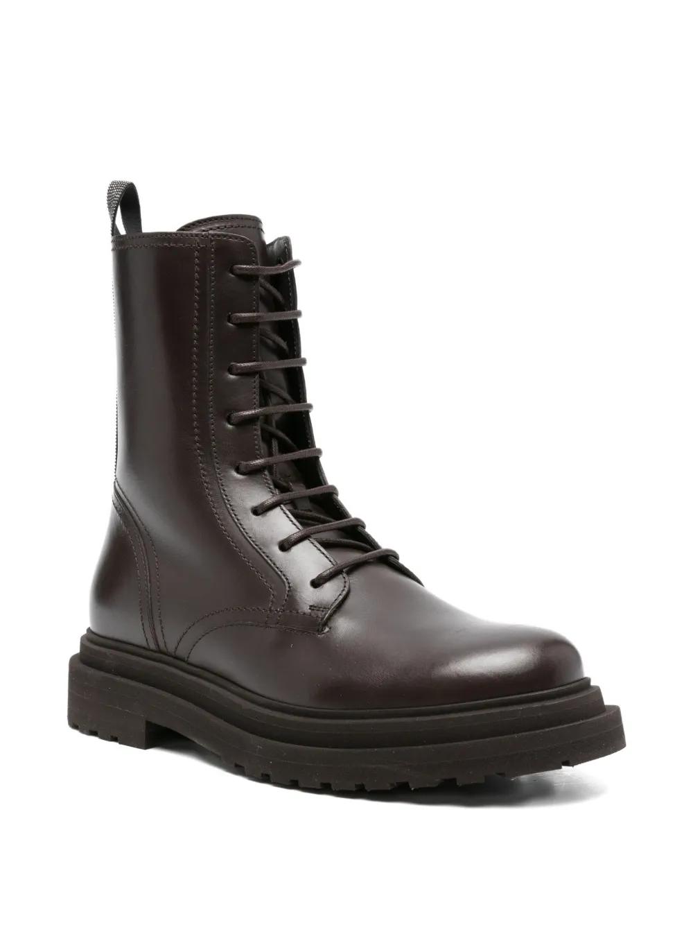 Brunello Cucinelli lace-up platform combat boots Bruin