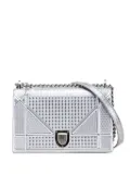 Christian Dior Pre-Owned 2017 Medium Metallic Patent Microcannage Diorama Flap crossbody bag - Silver